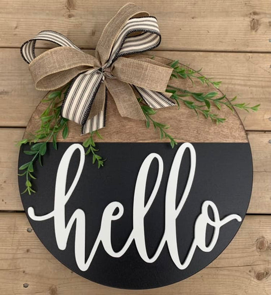 16 inch hello door hanger