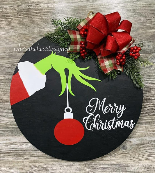 16 inch Merry Christmas door hanger