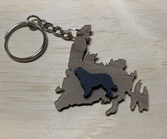 Keychain, Newfoundland with NL dog