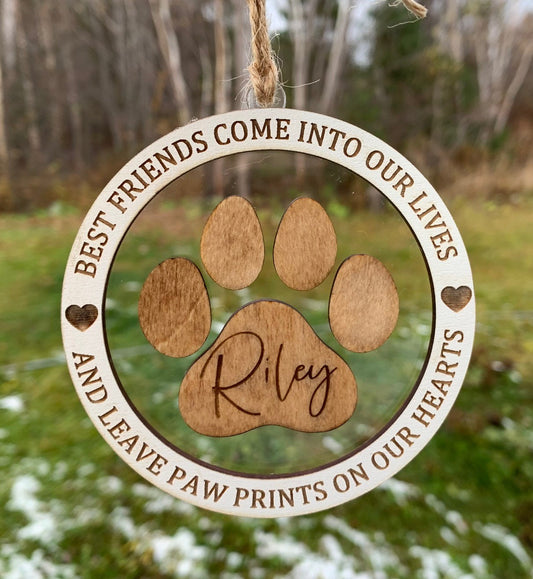 Paw print ornament