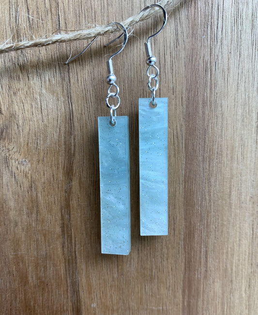 earrings, blue marble