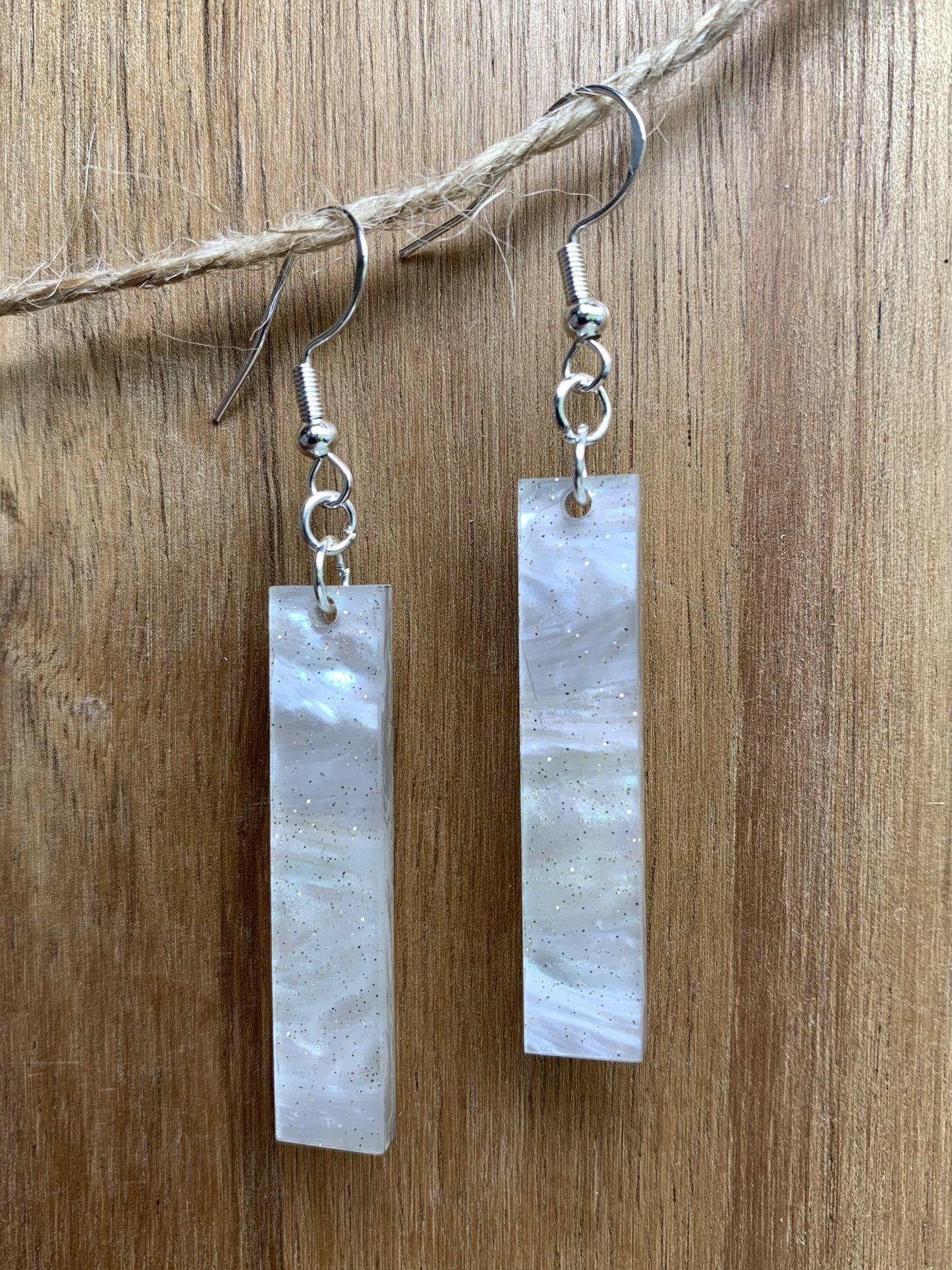 earrings, pearl marble