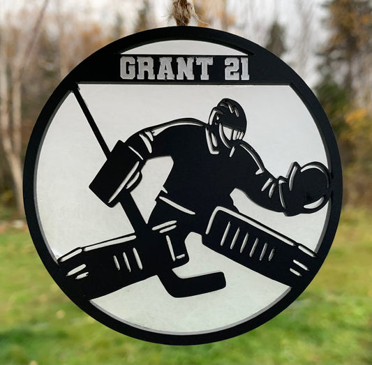 Hockey goalie ornament